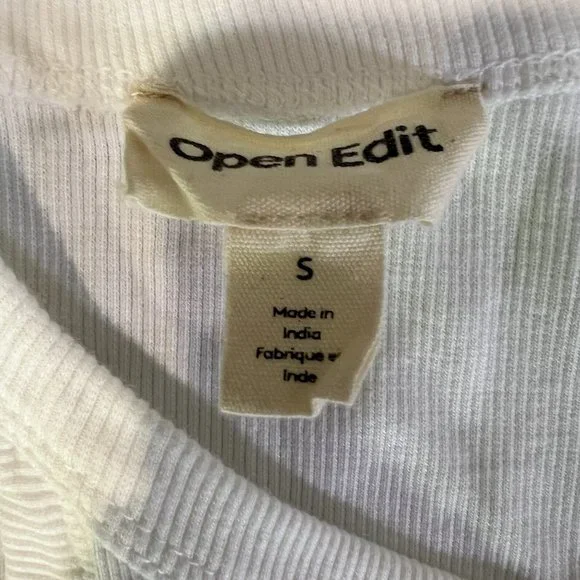 OPEN EDIT‎ Ribbed Crop Racerback Tank in White (S) - Picture 5 of 7